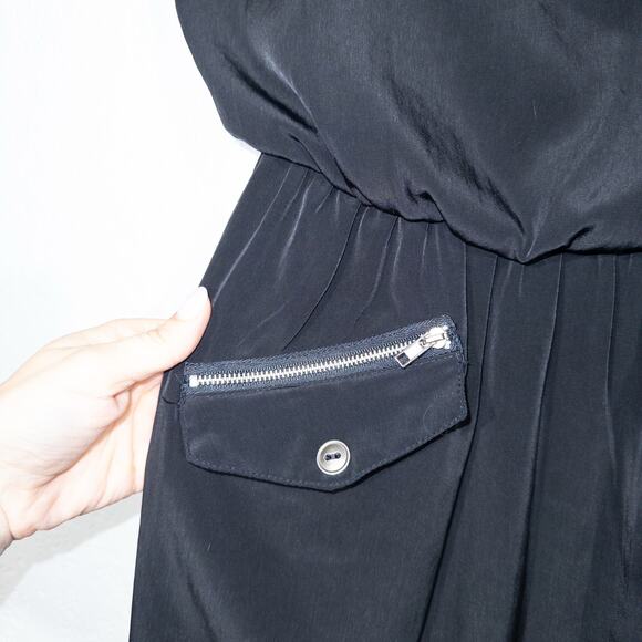 Lush Black A-Line‎ Zip Front Dress Size Small - Picture 4 of 6